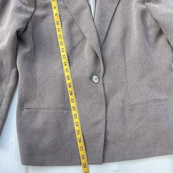 Kasper Women's Gray Blazer Size 18 One-Button Notched Lapels - Picture 6 of 11